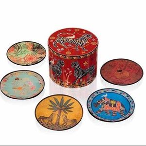 5 Glass Plates w/ Decorative Tin - Ortiga Sicilia